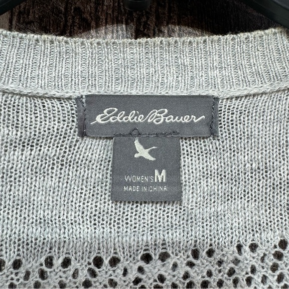 Eddie Bauer- Gray Knit Open Front Lightweight Cardigan- Sz. M - Picture 3 of 7